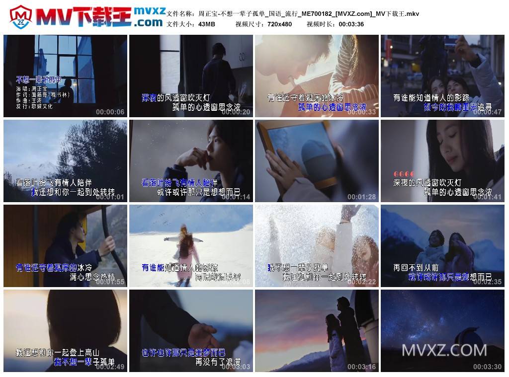 周正宝-不想一辈子孤单_国语_流行_ME700182